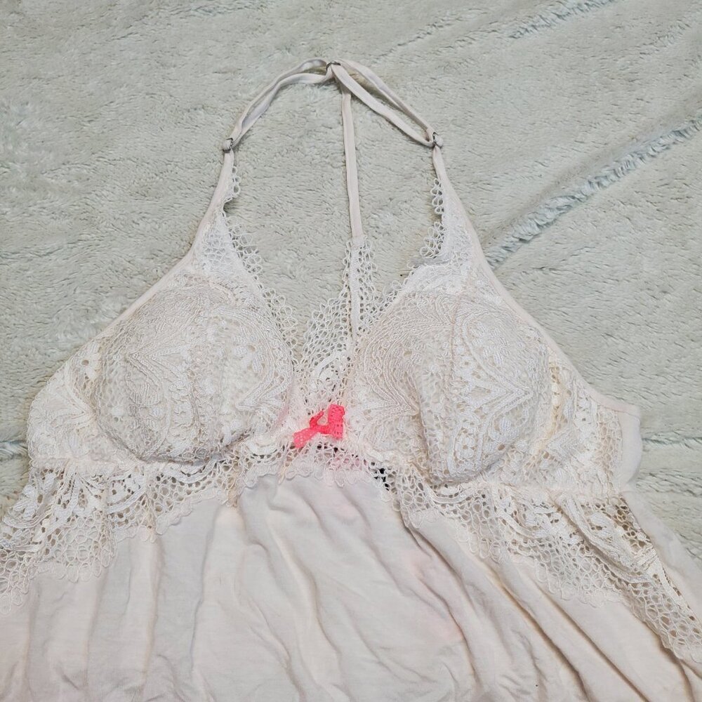 NWT Victoria's Secret Ivory Lace Babydoll Slip Lingerie Large Sexy Vixen Classic - Picture 2 of 7